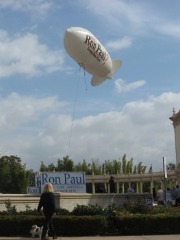 Ron Paul Micro-Blimp Floats Over Rally